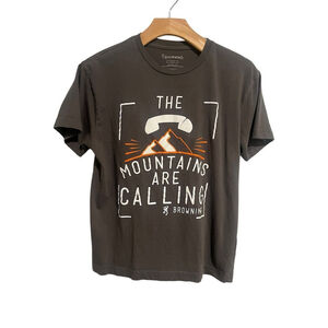 Browning Gray The Mountains Are Calling Graphic T-Shirt Youth Large